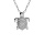 Collier en argent rhodi tortue avec oxydes blancs 40+4cm