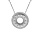 Collier argent rhodi disque motif soleil vid entourage d'oxydes blancs 42+3cm