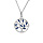 Collier argent rhodi pendentif cercle arbre de vie oxydes bleu 40+4cm
