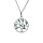 Collier argent rhodi pendentif cercle arbre de vie oxydes vert 40+4cm