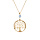 Collier argent doré jaune arbre de vie 20mm et boule jade bleu ciel véritable réglable 40 à 44cm