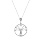 Collier en argent rhodi chane avec pendentif arbre de vie filigrane et oxydes blancs sertis 40+5cm