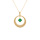 Collier en argent doré avec pendentif cercle et oxyde vert 40+5cm
