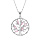 Collier en argent rhodi chane avec pendentif arbre de vie oxydes et oxydes roses clairs 40+4cm