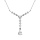 Collier en argent rhodi forme Y avec oxydes blancs sertis 42+3cm