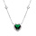 Collier en argent rhodié avec coeur oxyde vert central et contour oxydes blancs sertis 42+3cm Collier en argent rhodié avec coeur oxyde vert central et contour oxydes blancs sertis 42+3cm