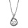 Collier en argent rhodi chane avec pendentif forme escargot avec oxyde blanc serti au centre - longueur 38cm