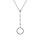 Collier en argent rhodi forme Y avec cercle - 40+5cm