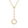 Collier en argent dor forme Y et cercle - 40+5cm