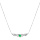 Collier en argent rhodié chaîne avec pendentif barrette Emeraude véritable et Topazes blanches 42+3cm