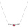 Collier en argent rhodi chane avec pendentif barrette Rubis vritable et Topazes blanches 42+3cm