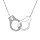 Collier en argent rhodié massif chaîne avec pendentif menottes oxydes blancs 40+5cm