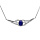 Collier en argent rhodi chane avec pendentif Saphir vritable et Topazes blanches 42+3cm