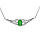 Collier en argent rhodi chane avec Emeraude vritable et feuillage de Topazes blanches 42+3cm