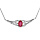 Collier en argent rhodi chane avec pendentif Rubis vritable et Topazes blanches 42+3cm