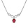 Collier en argent rhodi chane avec pendentif infini Rubis vritable suspendu et Topazes blanches 42+3cm