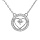 Collier en argent rhodi chane avec pendentif coeur et contour Topaze blanche 42+3cm
