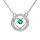 Collier en argent rhodi chane avec pendentif coeur Emeraude vritable et contour Topazes blanches 42+3cm