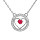 Collier en argent rhodi chane avec pendentif coeur Rubis vritable et contour Topazes blanches 42+3cm