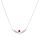 Collier en argent rhodi chane avec pendentif Rubis vritable et rails d'oxydes blancs 42+3cm