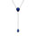 Collier en argent rhodi forme cravate avec gouttes d'oxyde bleu fonc et contour d'oxydes blancs - 39+5cm