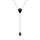 Collier en argent rhodi forme cravate avec gouttes d'oxyde vert et contour d' oxydes blancs - 39+5cm