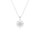 Collier en argent rhodi pendentif soleil 15mm oxydes blancs au centre - 40+5cm