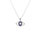 Collier en argent rhodi pendentif oeil de la chance contour orn d'oxydes blancs - 40+5cm