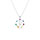 Collier en argent rhodi pendentif chakra 14mm 7 oxydes - 40+5cm