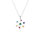 Collier en argent rhodi pendentif chakra 17mm 7 oxydes - 40+5cm