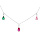 Collier en argent rhodi avec 7 pampilles oxydes multicouleurs sertis 42+2cm