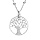 Collier en argent rhodié chaîne avec pendentif arbre de vie granité 15mm 38+5cm