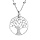 Collier en argent rhodi chane avec pendentif arbre de vie granit 15mm 38+5cm