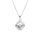 Collier en argent avec pendentif carr en oxyde blanc serti - 39+4cm