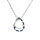 Collier en argent rhodi pendentif goutte par d'oxydes bleus et blancs sertis - 40+2+2cm