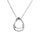 Collier en argent rhodi pendentif goutte par d'oxydes blancs sertis - 40+2+2cm