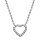 Collier en argent rhodi chane avec pendentif coeur pais ajour orn d'oxydes blancs - longueur 39,5cm + 2cm de rallong