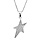 Collier en argent rhodié chaîne avec pendentif étoile asymétrique pavée d'oxydes blancs - longueur 42cm + 3cm de rallonge