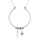 Collier en argent rhodi chane avec pendentif cercle avec anneaux et pampilles motif infini et oxyde blanc serti 42+2,5cm