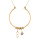 Collier en argent et dor jaune avec cercle avec anneaux et pampilles motif infini et oxyde blanc serti 42+2,5cm