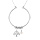 Collier en argent rhodi chane avec pendentif cercle avec anneaux et pampilles arbre de vie et perle blanche de culture d'eau douce 40+5cm