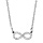 Collier en argent rhodi chane avec pendentif petit symbole infini orn d'oxydes blancs - longueur 42cm + 3cm de rallonge