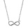 Collier en argent rhodi chane avec pendentif symbole infini en fil lisse - longueur 40cm + 5cm de rallonge