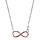 Collier en argent rhodi chane avec pendentif symbole infini en fil lisse dor rose - longueur 40cm + 5cm de rallonge