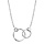Collier en argent rhodi chane avec pendentif 2 anneaux emmaills - longueur 40cm + 5cm de rallonge
