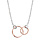Collier en argent rhodi chane avec pendentif 2 anneaux dors roses emmaills - longueur 40cm + 5cm de rallonge