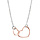 Collier en argent rhodi chane avec pendentif 2 coeurs dors roses emmaills - longueur 40cm + 5cm de rallonge