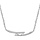Collier en argent rhodi chane avec pendentif 2 baguettes lisses avec 3 oxydes blancs entre les 2 - longueur 44,5cm + 3,5cm de rallonge