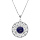 Collier en argent rhodi chane avec pendentif ethnique et pierre Lapis Lazuli naturelle 42+3cm