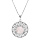 Collier en argent rhodi chane avec pendentif ethnique et pierre Quartz rose vritable 42+3cm